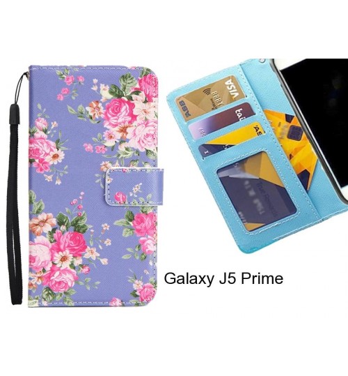 Galaxy J5 Prime case 3 card leather wallet case printed ID