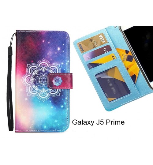 Galaxy J5 Prime case 3 card leather wallet case printed ID