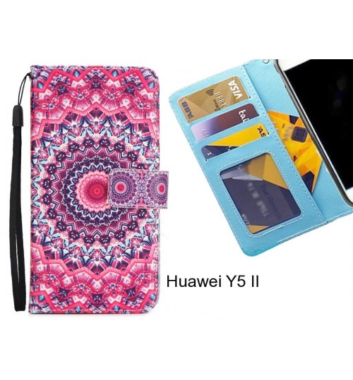 Huawei Y5 II case 3 card leather wallet case printed ID