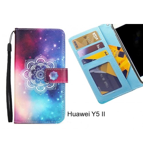 Huawei Y5 II case 3 card leather wallet case printed ID