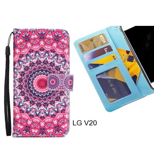 LG V20 case 3 card leather wallet case printed ID