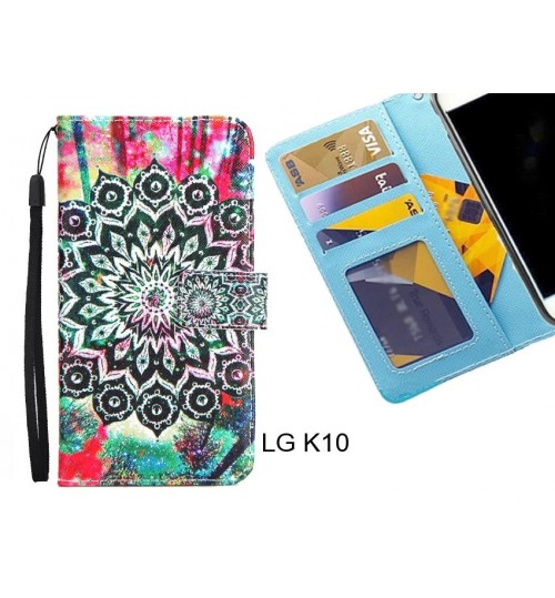 LG K10 case 3 card leather wallet case printed ID