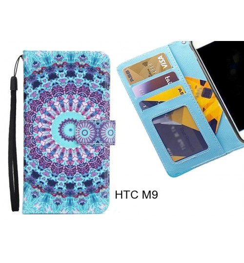 HTC M9 case 3 card leather wallet case printed ID