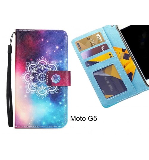 Moto G5 case 3 card leather wallet case printed ID