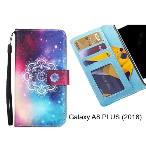 Galaxy A8 PLUS (2018) case 3 card leather wallet case printed ID