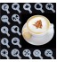 Coffee Stencil 16 Pcs Plastic Latte Mold Cappuccino Coffee Decorating Tool