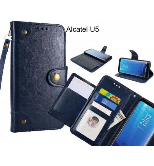 Alcatel U5 case executive multi card wallet leather case