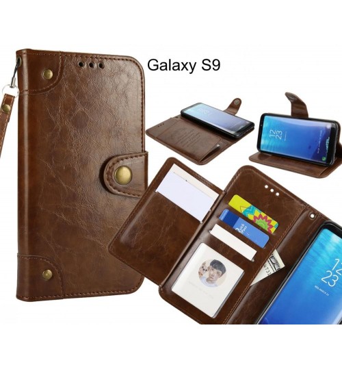 Galaxy S9 Case Executive Multi Card Wallet Leather Case - Brown
