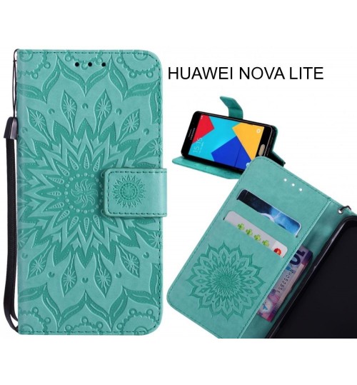 HUAWEI NOVA LITE Case Leather Wallet case embossed sunflower pattern