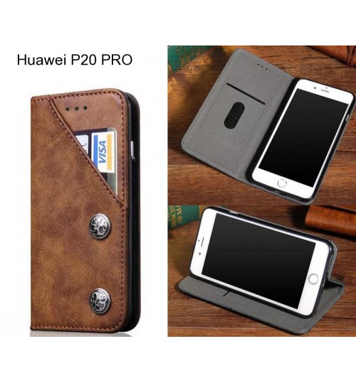 Huawei P20 PRO Case ultra slim retro leather wallet case 2 cards magnet