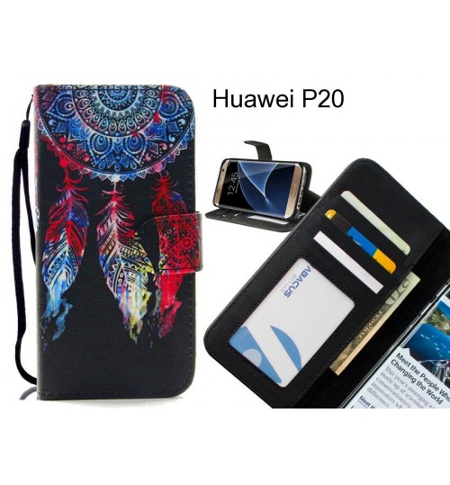 Huawei P20 case 3 card leather wallet case printed ID