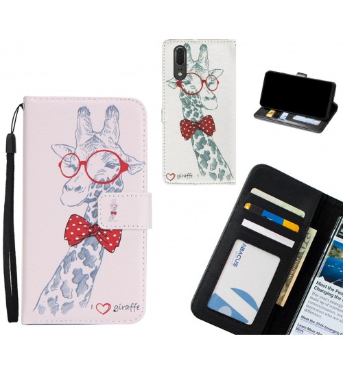 Huawei P20 case 3 card leather wallet case printed ID