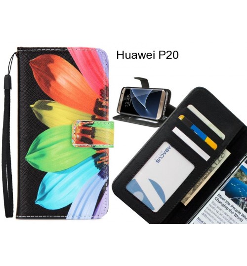 Huawei P20 case 3 card leather wallet case printed ID