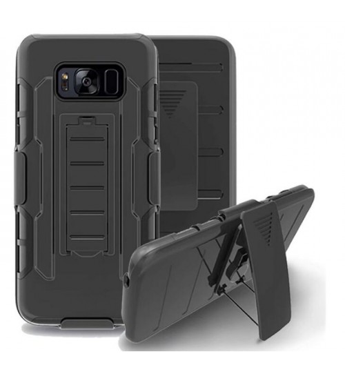 Galaxy S8 Hybrid armor Case Belt Clip Holster