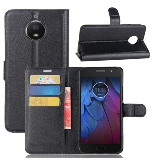 Moto G5S Plus Case Leather Wallet Cover+Pen