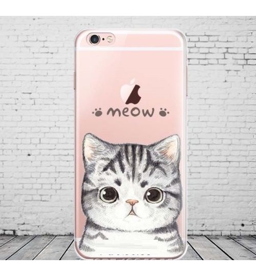 iPhone 6 6S Plus case Cat Style Meow TPU Soft Gel Case
