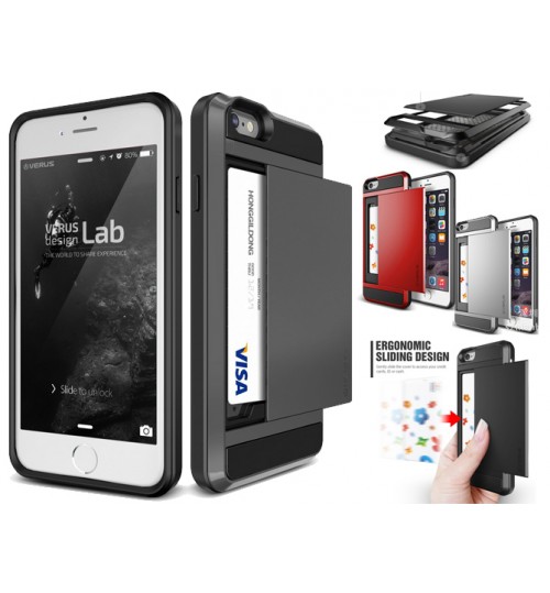 iPhone 4 4S impact proof hybrid case card holder