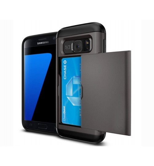 Galaxy S7 impact proof hybrid case card holder