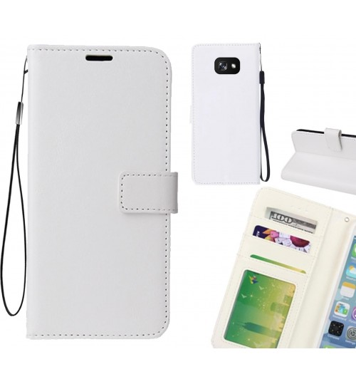Galaxy A7 2017 Case Fine Leather Wallet Case - White
