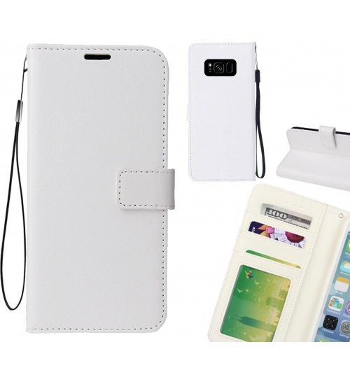Galaxy S8 Plus Case Fine Leather Wallet Case - White