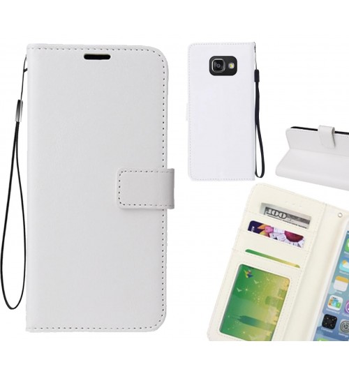 Galaxy A3 2016 Case Fine Leather Wallet Case - White