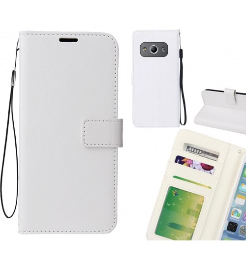Galaxy Xcover 3 Case Fine Leather Wallet Case - White