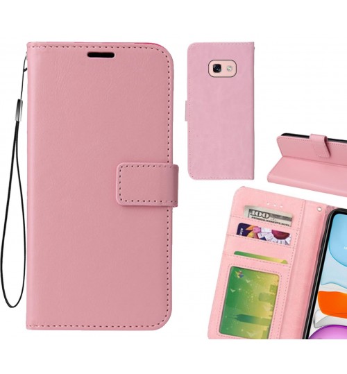 Galaxy A3 2017 Case Fine Leather Wallet Case - Pink