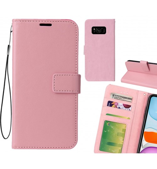 Galaxy S8 Plus Case Fine Leather Wallet Case - Pink