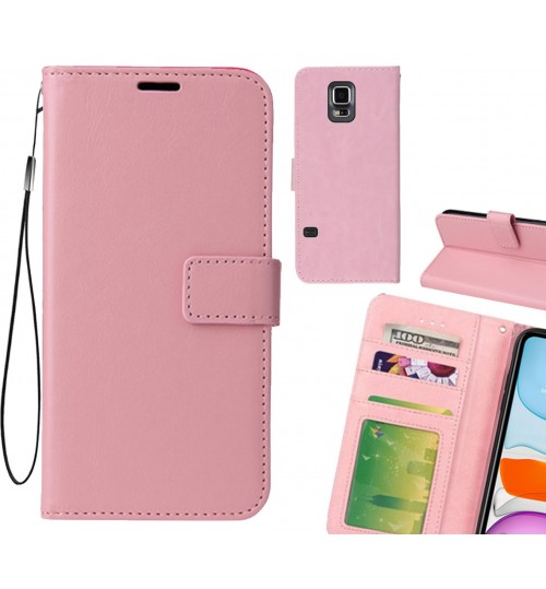 Galaxy S5 Case Fine Leather Wallet Case - Pink