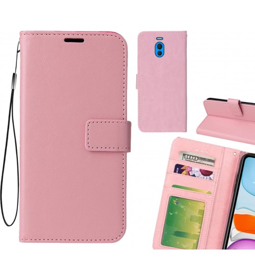 Meizu M6 Note Case Fine Leather Wallet Case - Pink