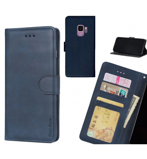 Galaxy S9 Case Executive Leather Wallet Case - Blue