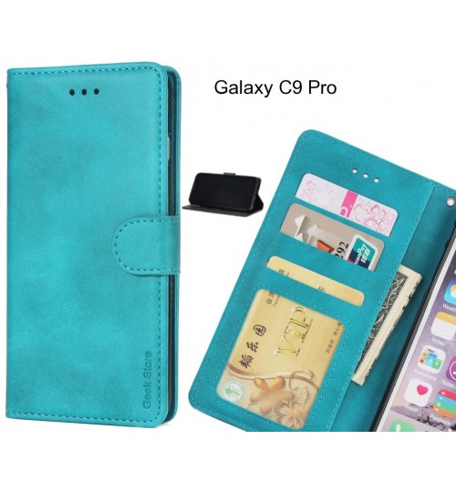 Galaxy C9 Pro Case Executive Leather Wallet Case - Green