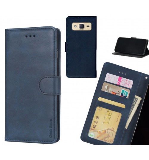 Galaxy J2 Case Executive Leather Wallet Case - Blue