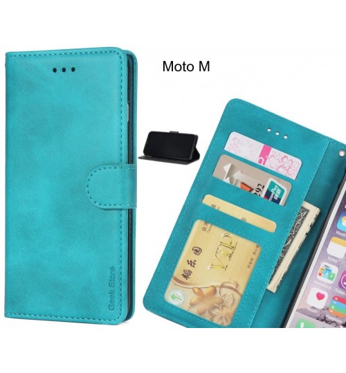 Moto M Case Executive Leather Wallet Case - Green