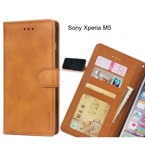 Sony Xperia M5 case executive leather wallet case