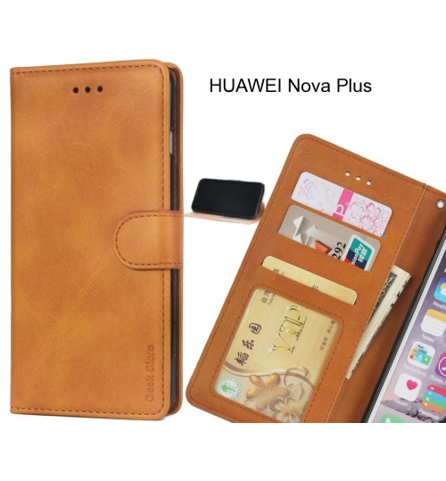 Huawei Nova Plus Case Executive Leather Wallet Case - Light Brown