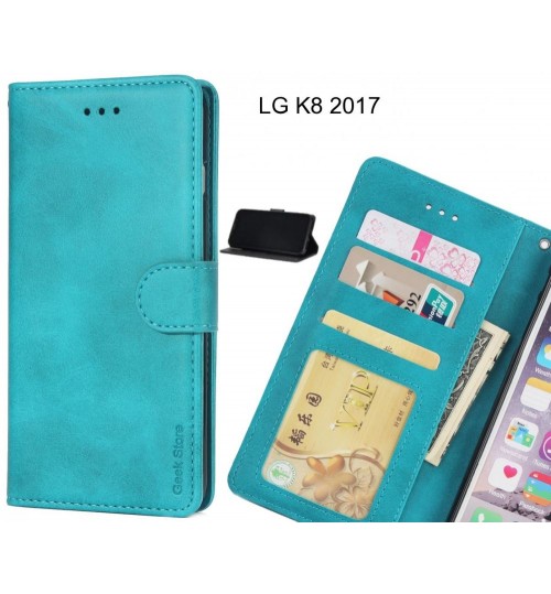 Lg K8 2017 Case Executive Leather Wallet Case - Green