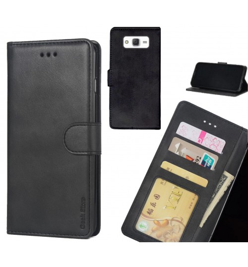Galaxy J5 Case Executive Leather Wallet Case - Black