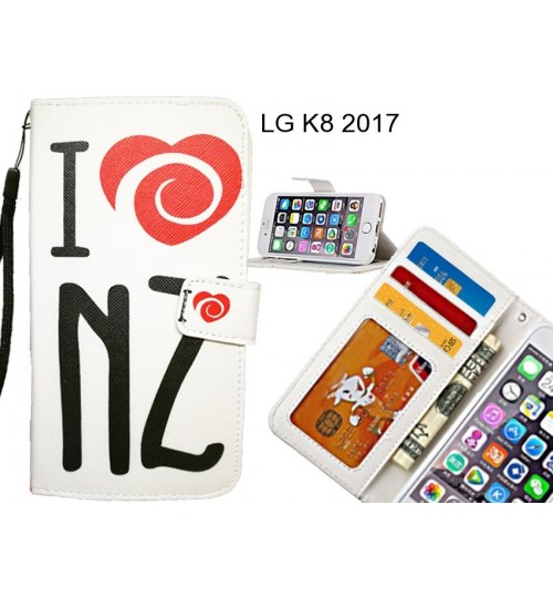 LG K8 2017 case 3 card leather wallet case printed ID