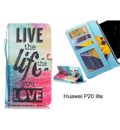 Huawei P20 lite case 3 card leather wallet case printed ID