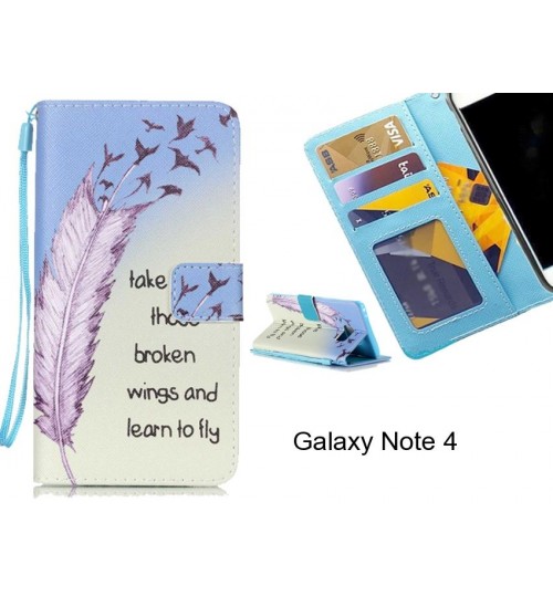 Galaxy Note 4 case 3 card leather wallet case printed ID