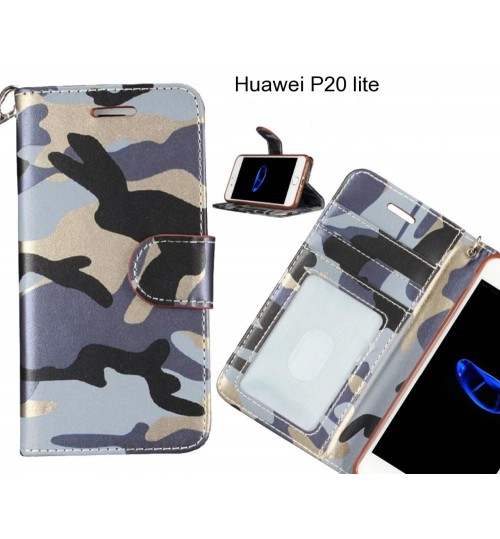 Huawei P20 lite case camouflage leather wallet case cover