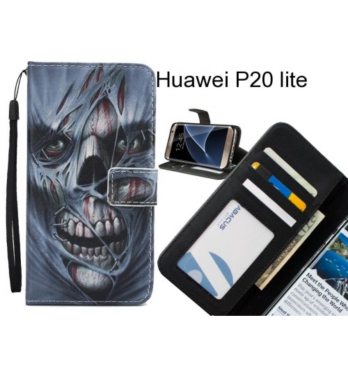 Huawei P20 lite case 3 card leather wallet case printed ID