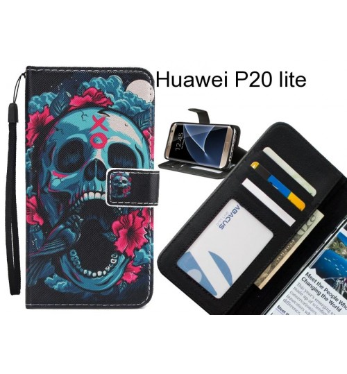 Huawei P20 lite case 3 card leather wallet case printed ID