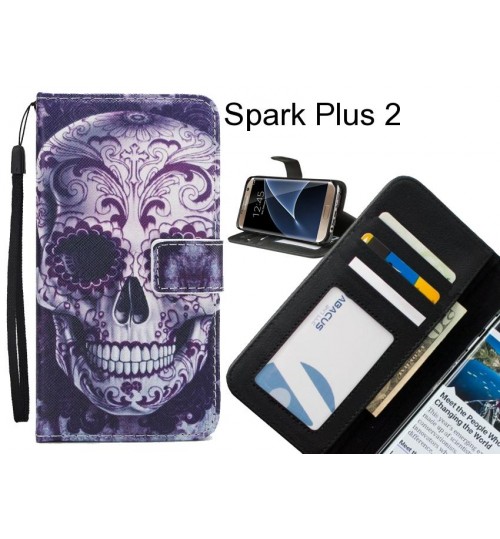 Spark Plus 2 case 3 card leather wallet case printed ID