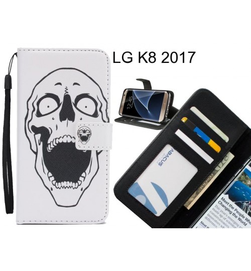 LG K8 2017 case 3 card leather wallet case printed ID