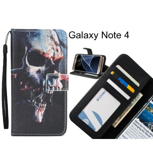 Galaxy Note 4 case 3 card leather wallet case printed ID