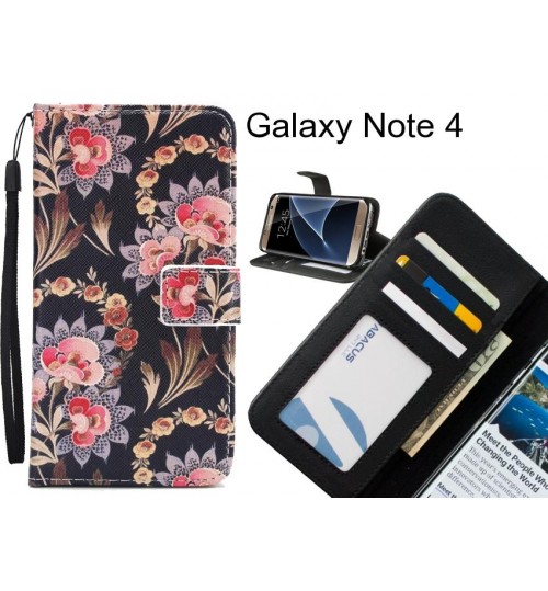 Galaxy Note 4 case 3 card leather wallet case printed ID