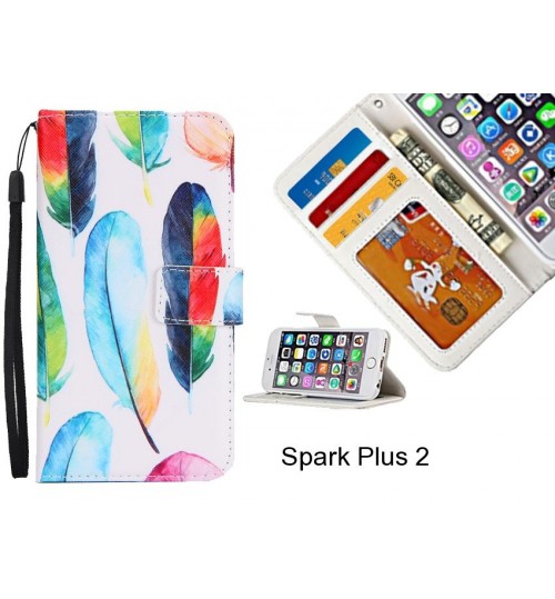 Spark Plus 2 case 3 card leather wallet case printed ID