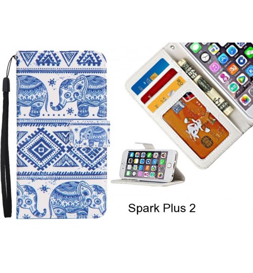 Spark Plus 2 case 3 card leather wallet case printed ID